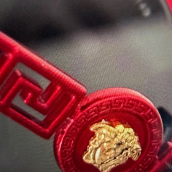 VERSACE Wire RocK Pilot Medusa 2160 Red Gold VE2160 Aviator Sunglasses Unisex - Picture 9 of 10